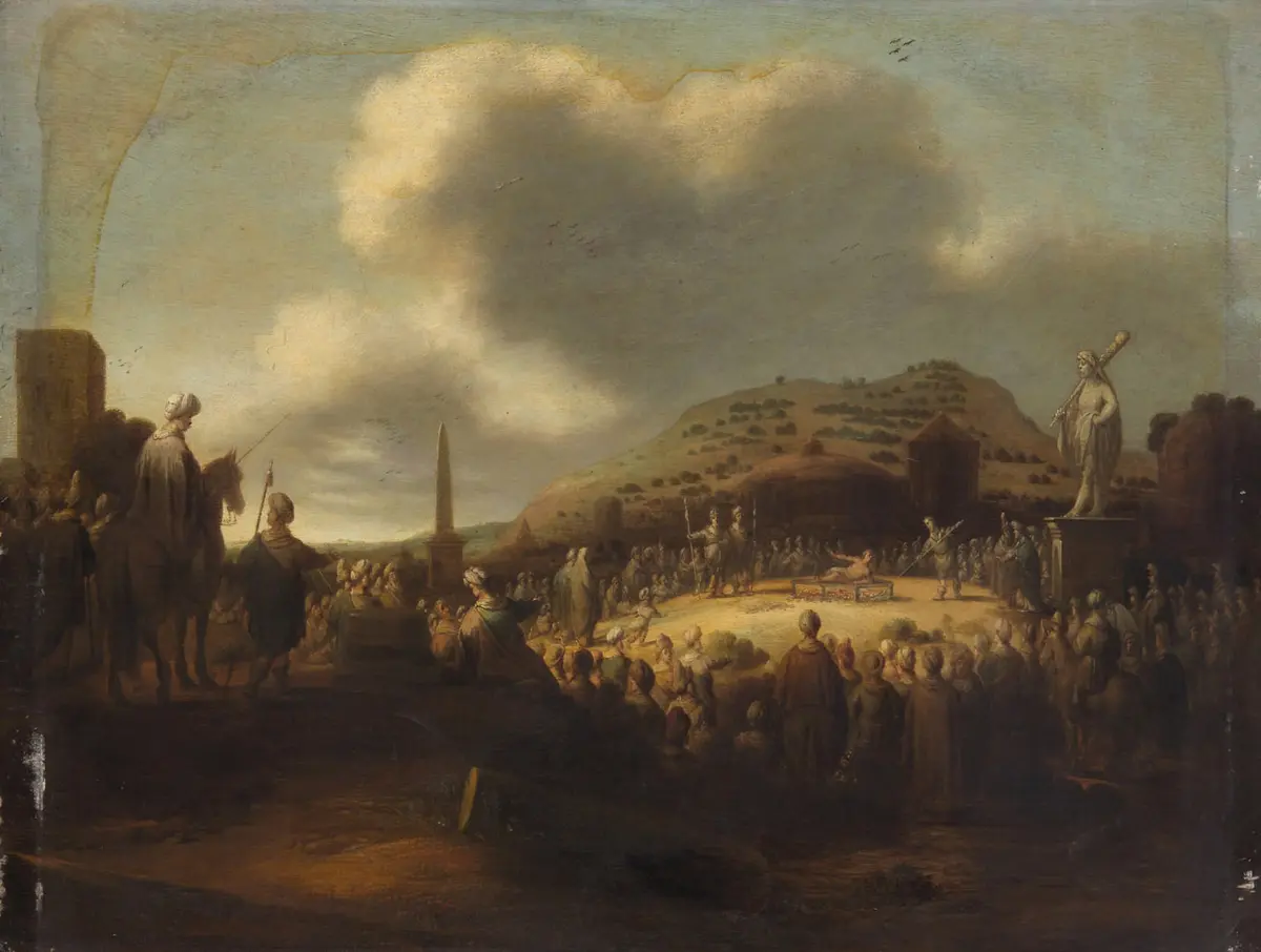 Landschaft mit Marter des hl. Laurentius