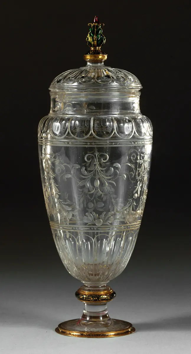 Deckelvase