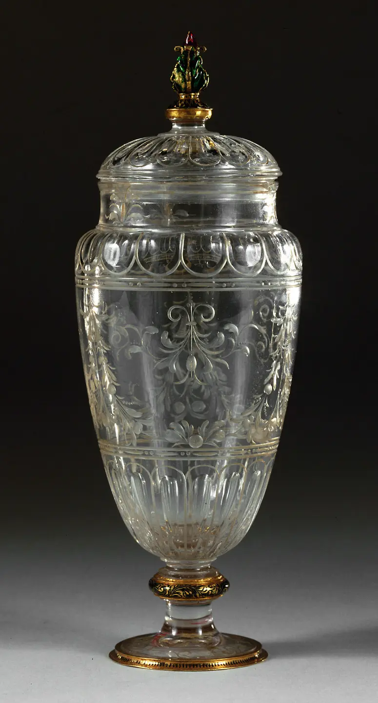 Deckelvase