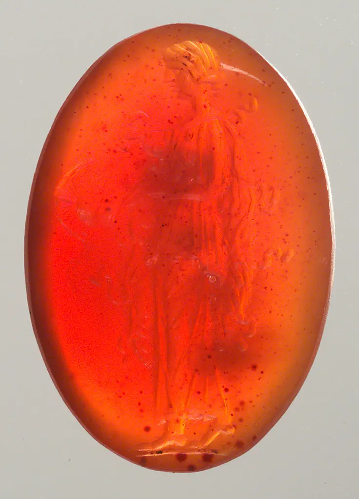 Stehende Minerva mit Helm