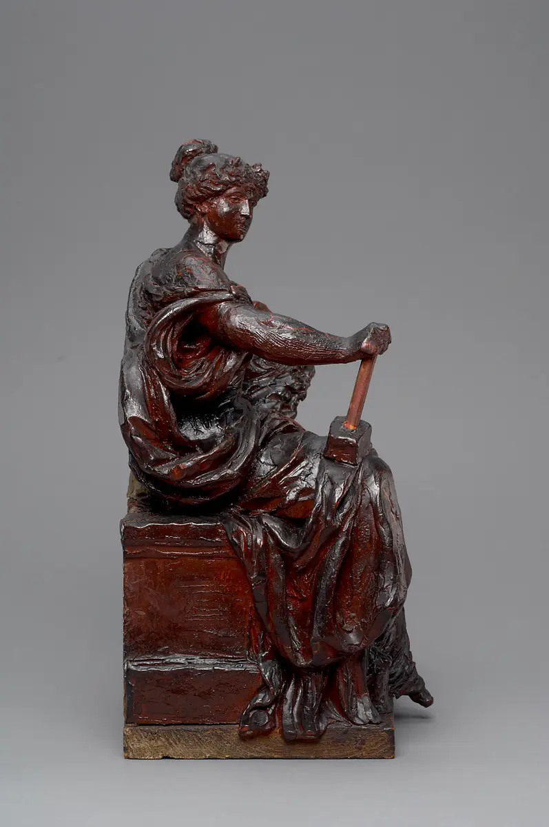 Allegorie der Bildhauerei / Figurenschmuck der Fassade des Kunsthistorischen Museums in Wien.