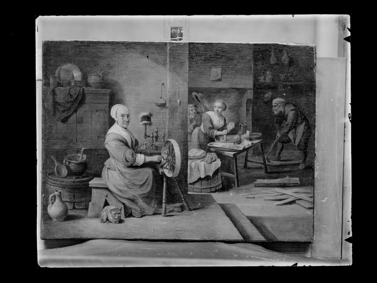 Spinnstube (Spinnerin und Köchin)