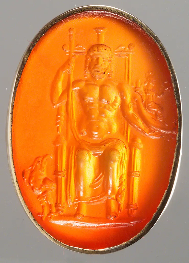 Thronender Serapis