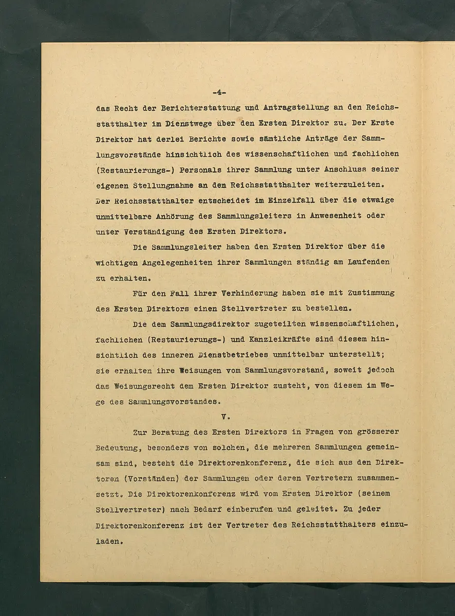 Dienstvorschrift für das Kunsthistorische Museum in Wien