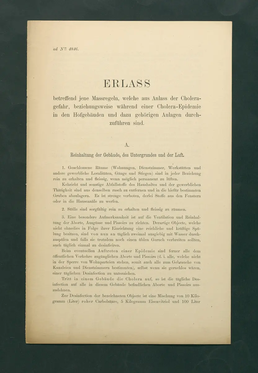 Maßregeln betreffend Cholera