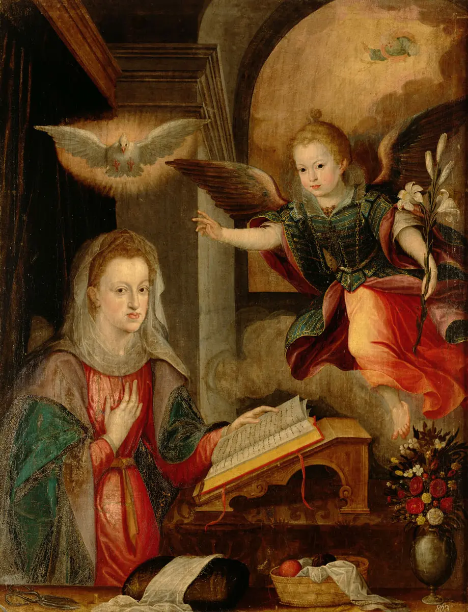 Verkündigung an Maria mit den Zügen der Königin Margarete (1584-1611) und der Infantin Anna (1601-1666)