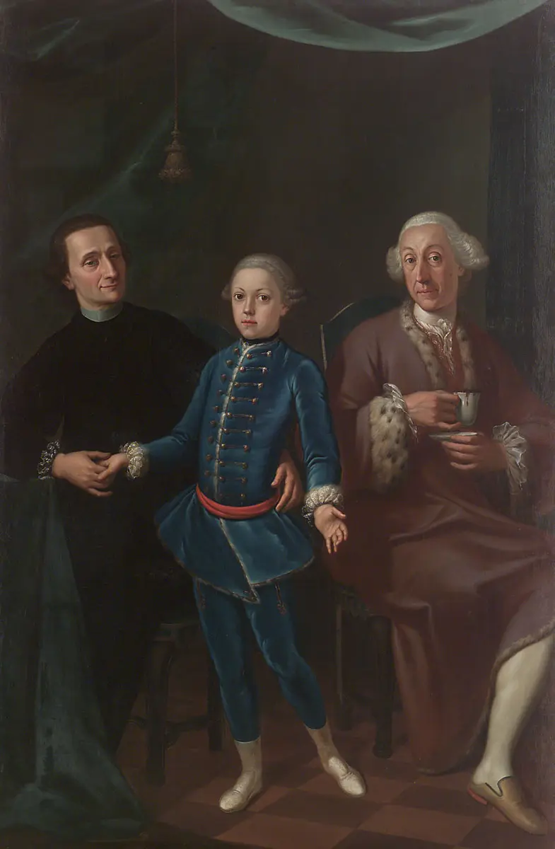 Tommaso degli Obizzi zwischen seinem Onkel Pio Enea und seinem Vater Ferdinando