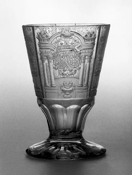 Fußbecher mit Allianzwappen Schaffgotsch - Waldstein