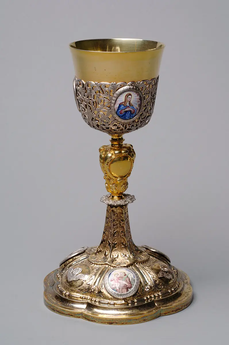 Messkelch mit dem Wappen Kaiser Karls VI., mit Patene