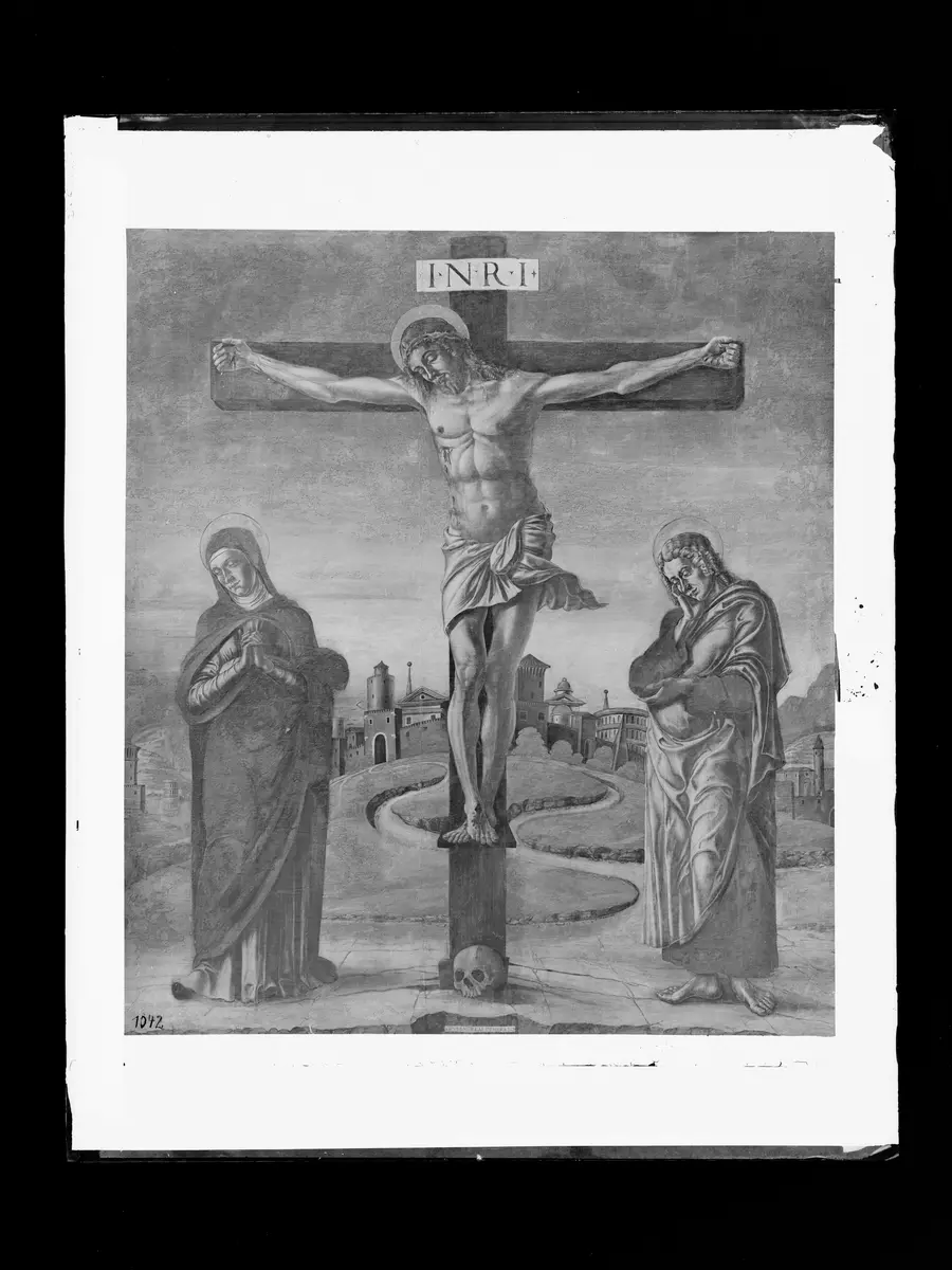Christus am Kreuz mit Maria und Johannes