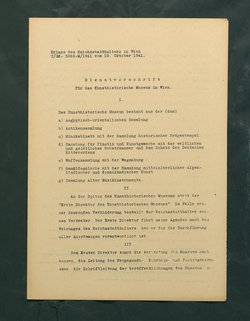 Dienstvorschrift für das Kunsthistorische Museum in Wien