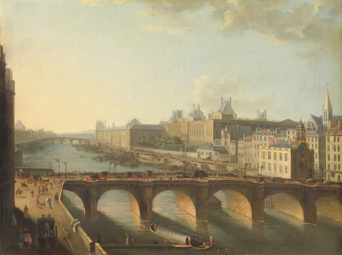 Ansicht des Pont-Neuf vom Quai de la l’Horloge in Paris