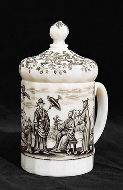 Deckelkrug mit Chinoiserien