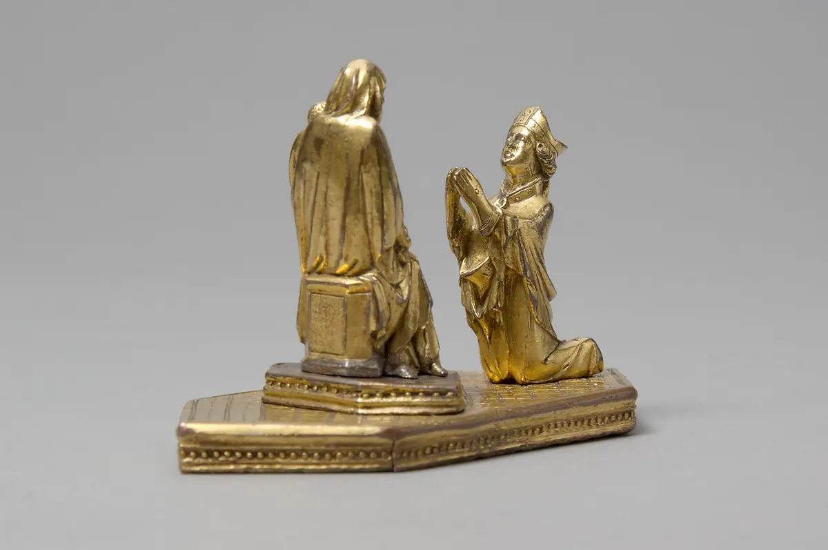 Thronende Madonna mit Bischof (Fragment einer Bischofskrümme)