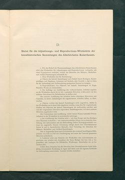 Bestimmungen für den Dienstbetrieb in den kunsthistorischen Sammlungen des Allerhöchsten Kaiserhauses