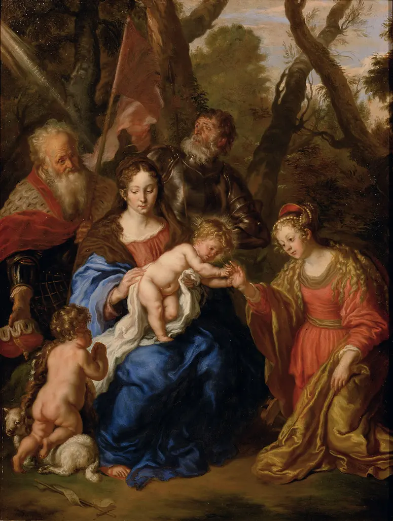 Mystische Verlobung der hl. Katharina und die hll. Leopold und Wilhelm
