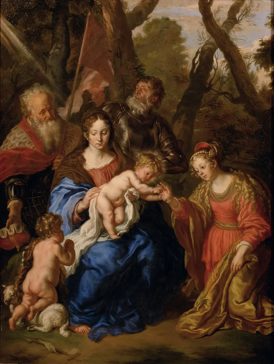 Mystische Verlobung der hl. Katharina und die hll. Leopold und Wilhelm