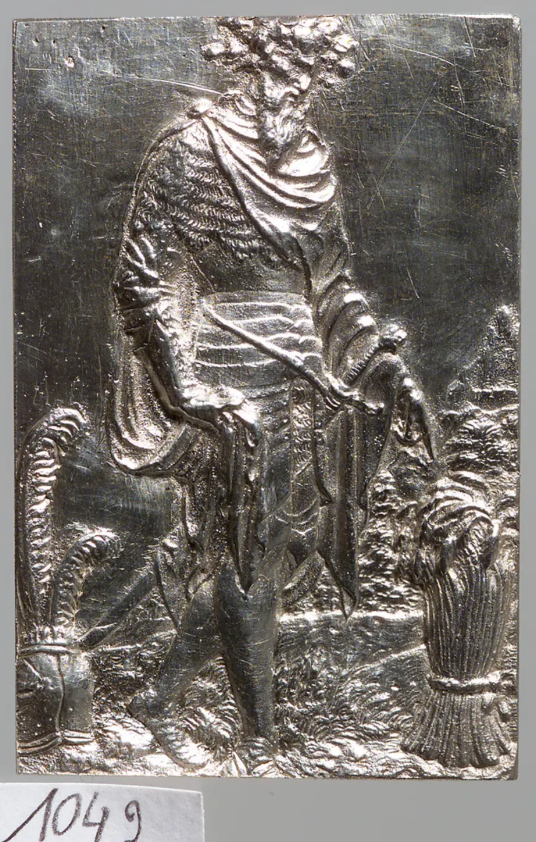 König Gambrinus; aus einer Serie von Plaketten mit Darstellungen der 12 ältesten deutschen Könige