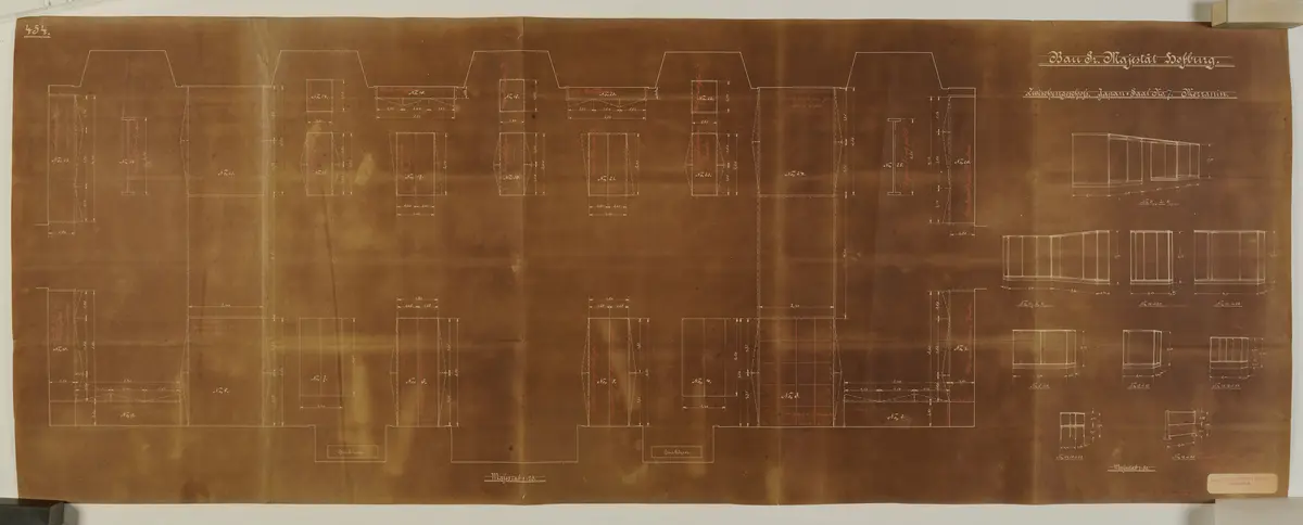 Bau Sr. Majestät Hofburg. Zwischengeschoss. Japan. Saal No. 7. Mezzanin [Weltreisesammlung]