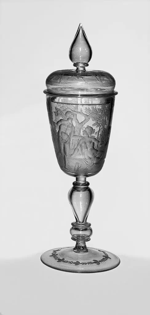 Deckelpokal mit Venus und Adonis