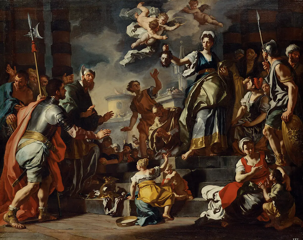 Judith zeigt dem Volk das Haupt des Holofernes