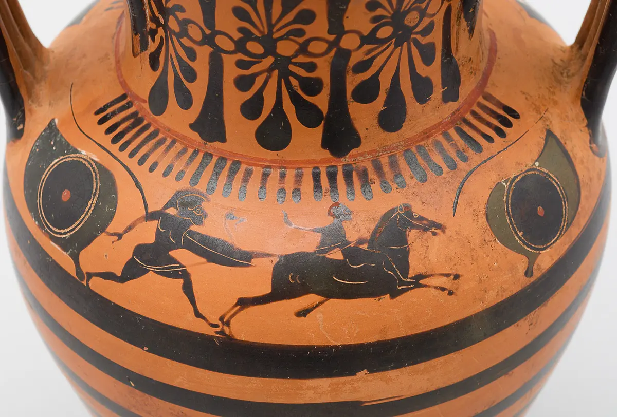Wagenrennen (A), Achilles und Troilos (B)