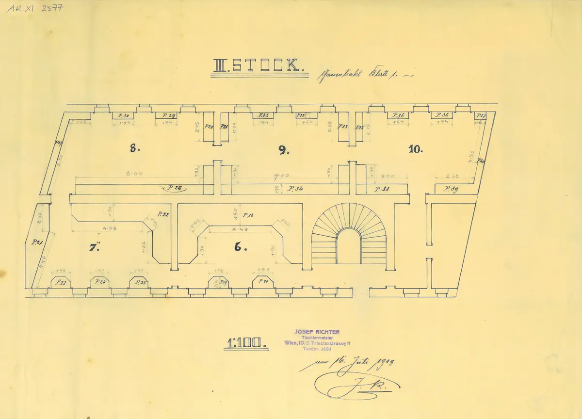 Weltreisemuseum. III., Beatrixgasse. 3. Stock. Gassentrakt