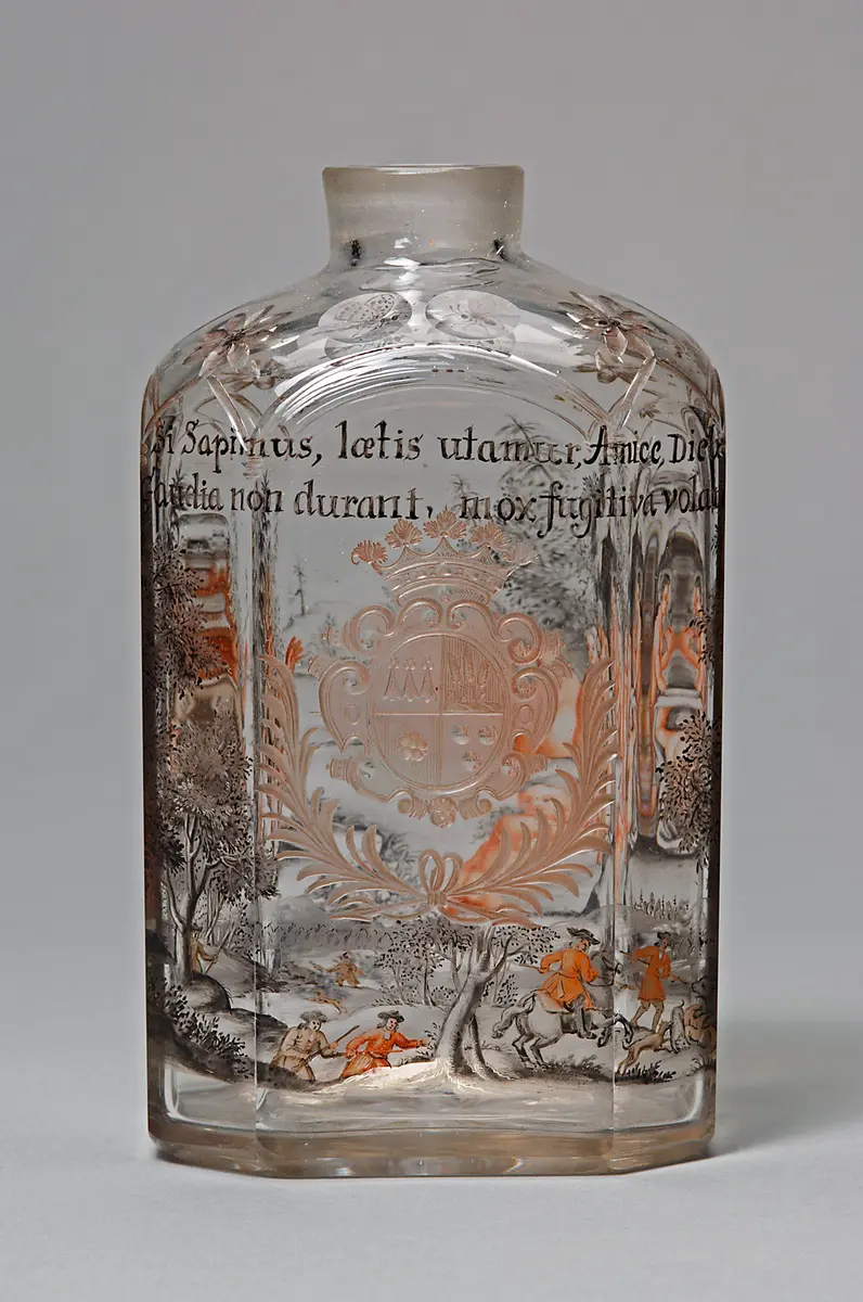 Flasche mit Diana und Actaeon