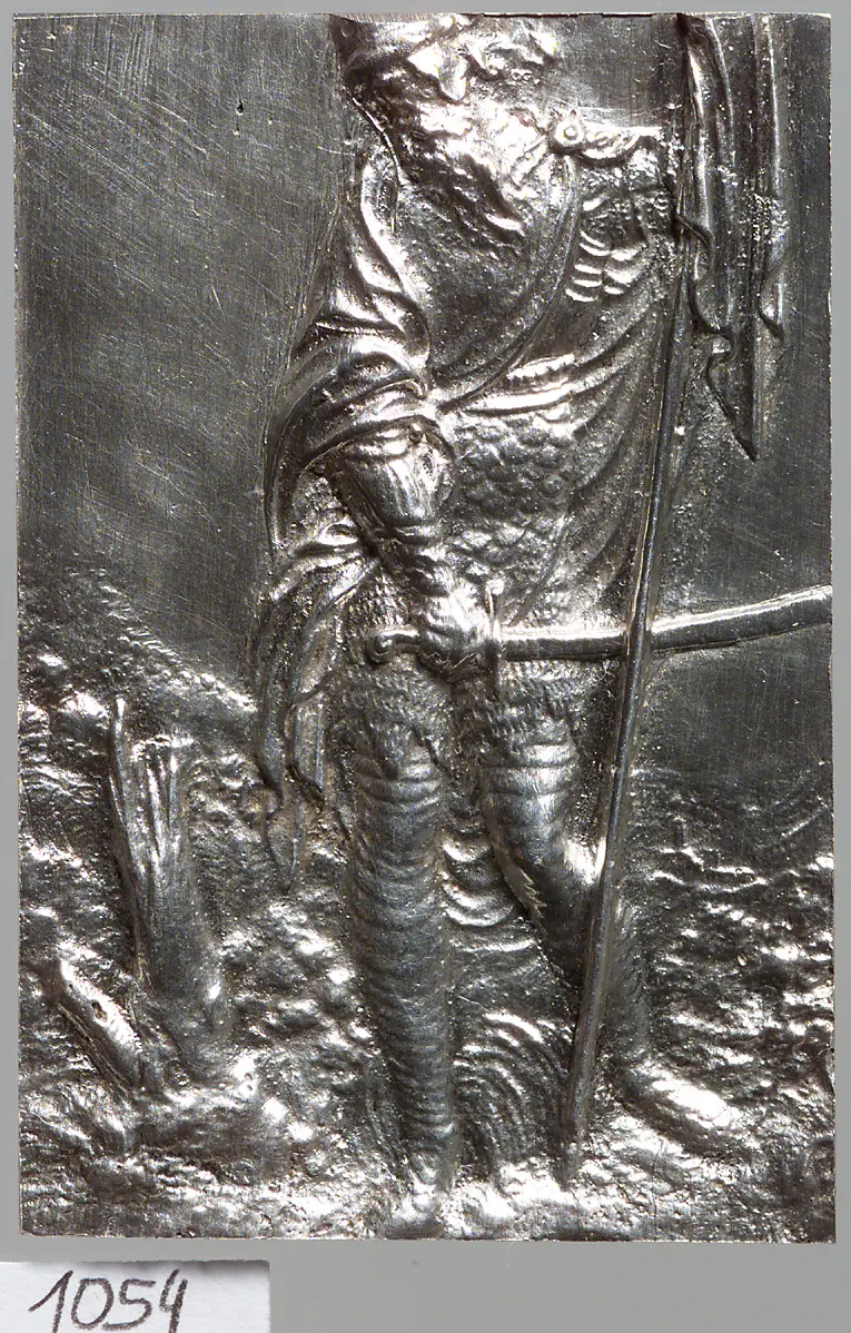 König Arminius; aus einer Serie von Plaketten mit den Darstellungen der 12 ältesten deutschen Könige