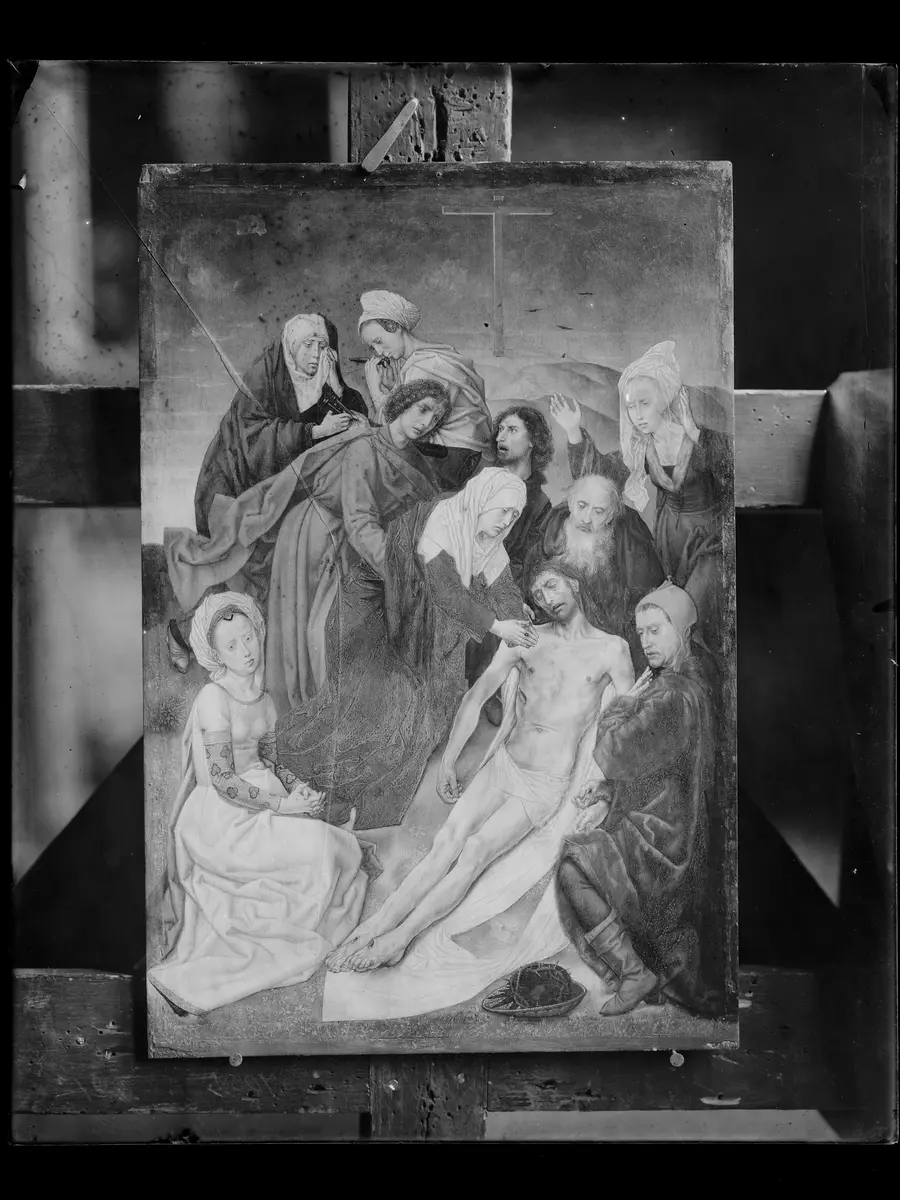Diptychon mit Sündenfall und Erlösung: Beweinung Christi