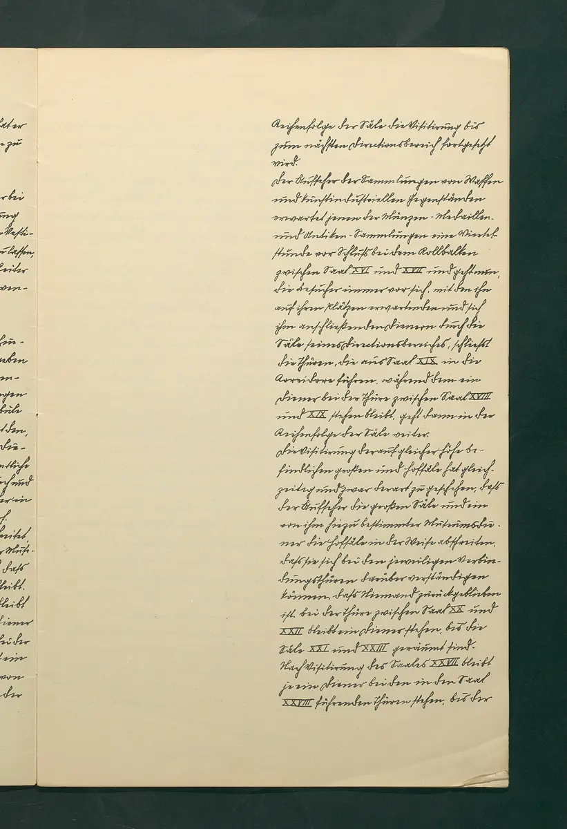 handschriftliche Dienstordnung für Museumsaufseher