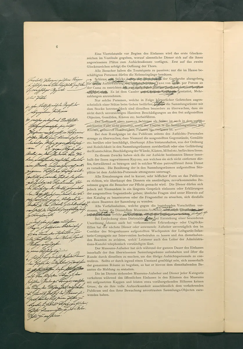 Bestimmungen für den Dienstbetrieb in den kunsthistorischen Sammlungen des Allerhöchsten Kaiserhauses