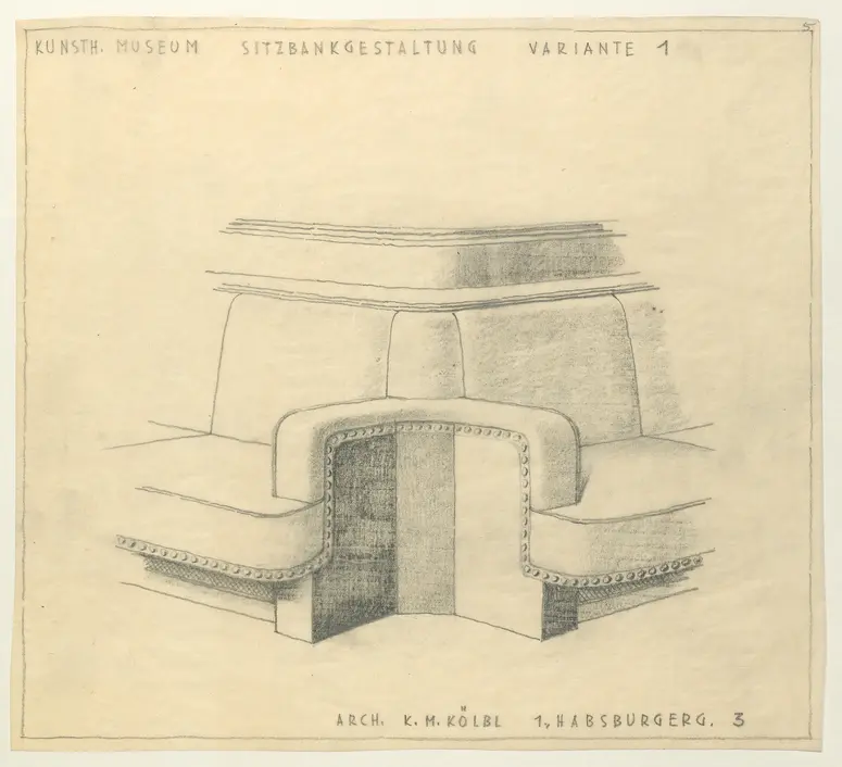 Kunsthistorisches Museum. Sitzbankgestaltung Variante 1