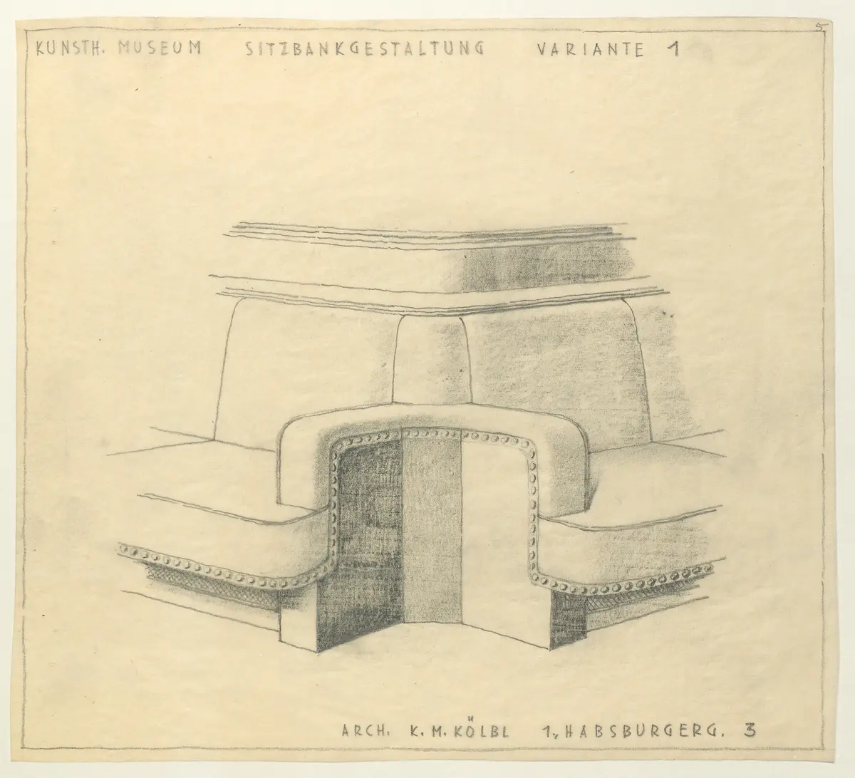Kunsthistorisches Museum. Sitzbankgestaltung Variante 1