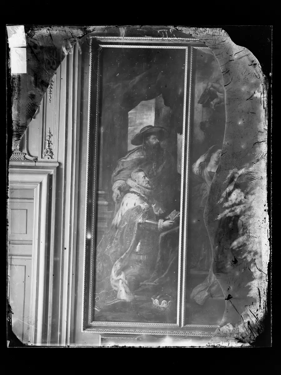Ildefonso-Altar: Maria erscheint dem Hl. Ildefonso (Mittelteil), Erzherzog Albrecht der VII. (linker Innenflügel) bzw. Infantin Isabella Clara Eugenia (rechter Innenflügel), beide mit ihren Schutzpatronen