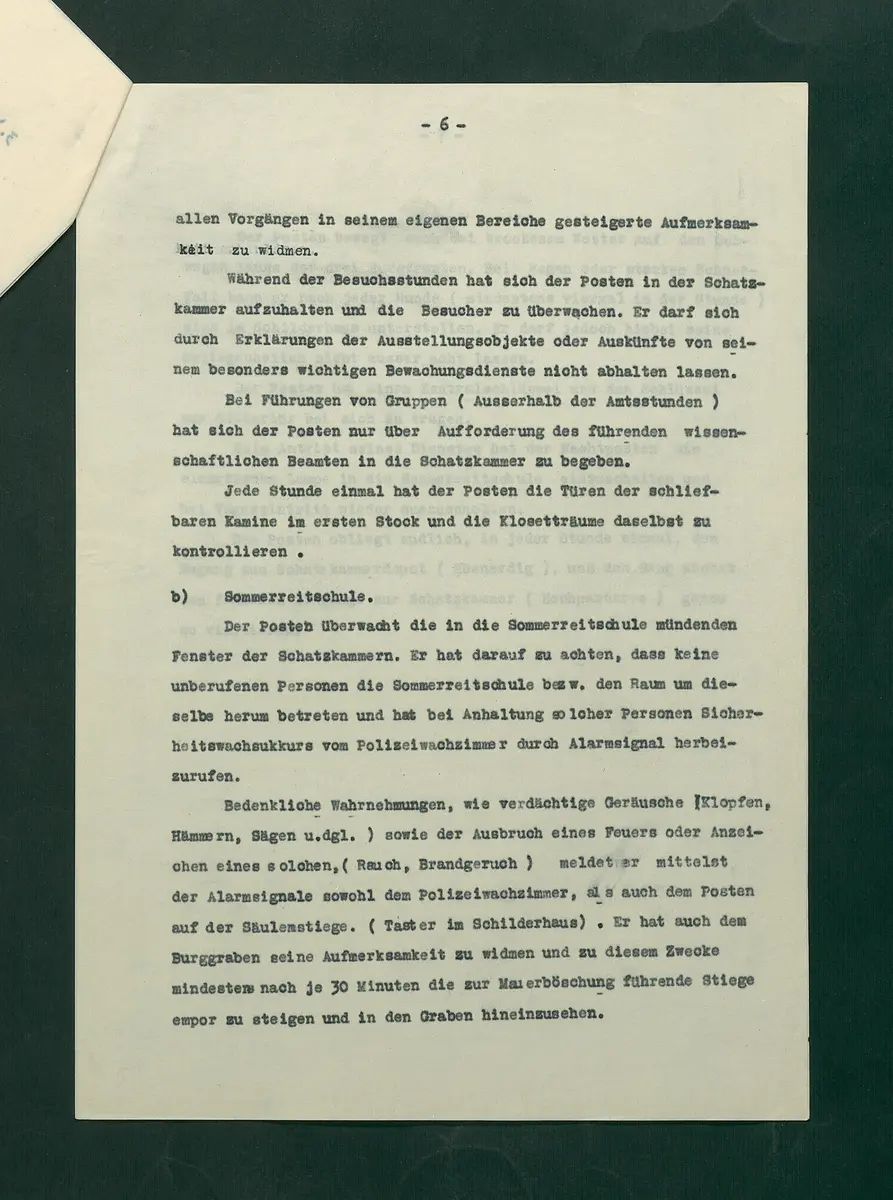 Dienstordnung der Museumswache