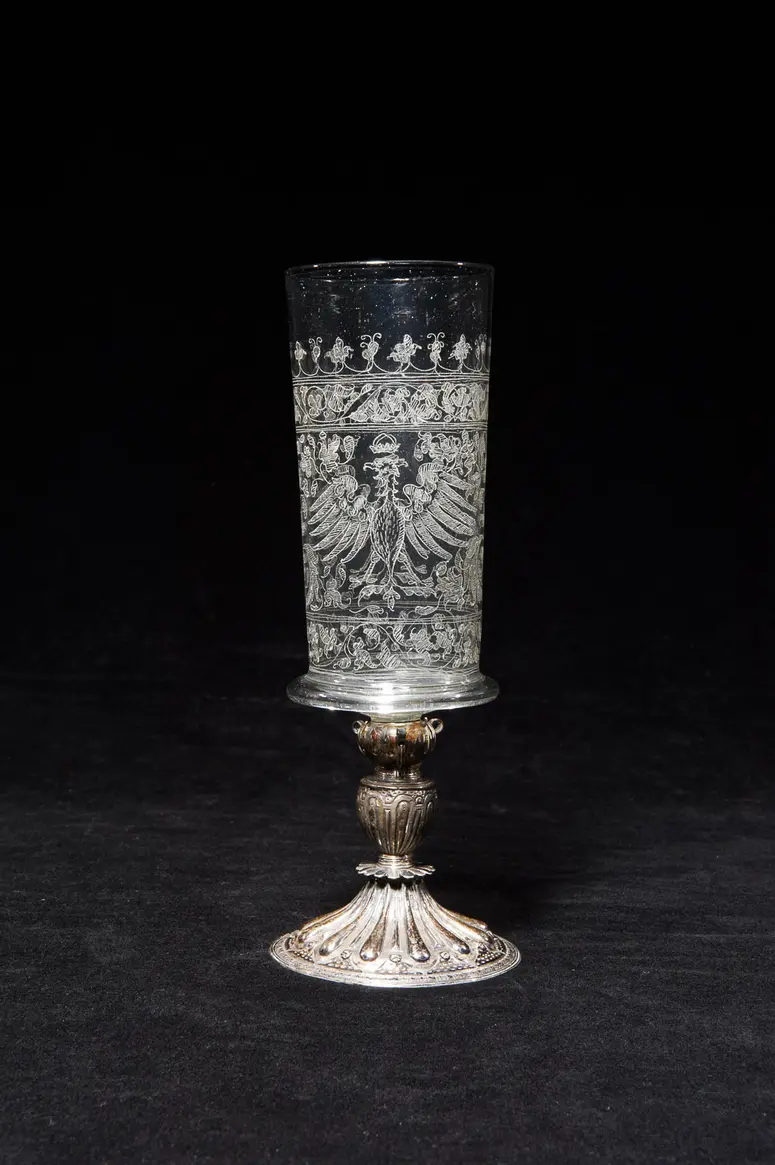Pokal mit diamantgraviertem Tiroler Adler