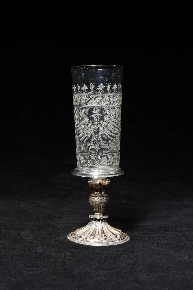 Pokal mit diamantgraviertem Tiroler Adler