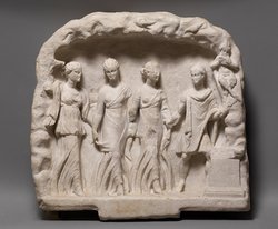 Hermes, Pan und Nymphen