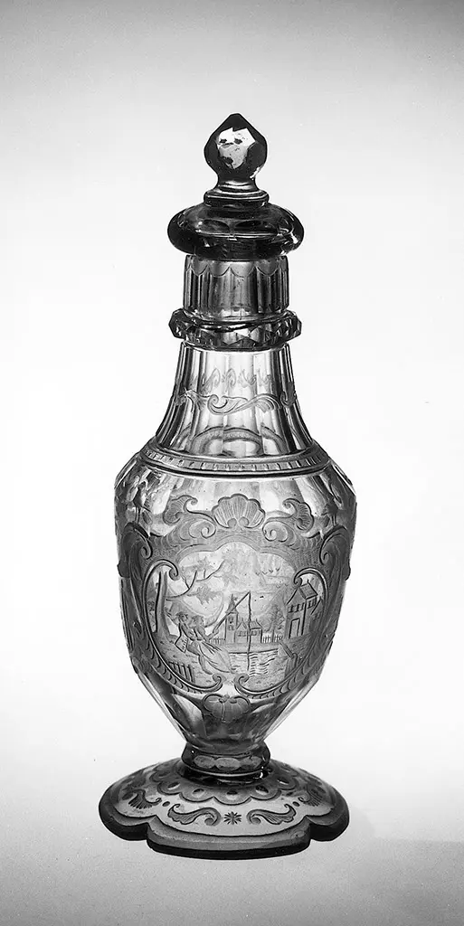Flakon mit höfischem Paar und Anglern