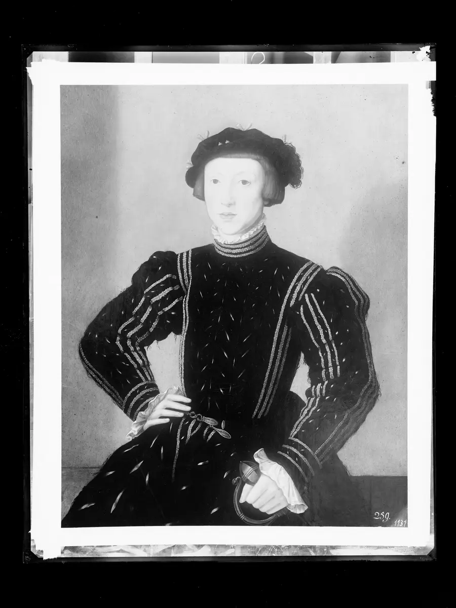 Erzherzog Ferdinand II. (1529-1595), Bildnis in halber Figur als etwa Fünfzehnjähriger