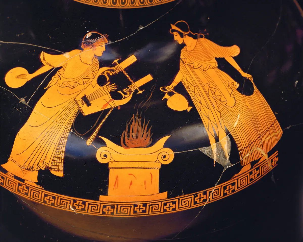 Apollon und Artemis beim Opfer