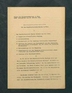 Dienstvorschrift für das Kunsthistorische Museum in Wien