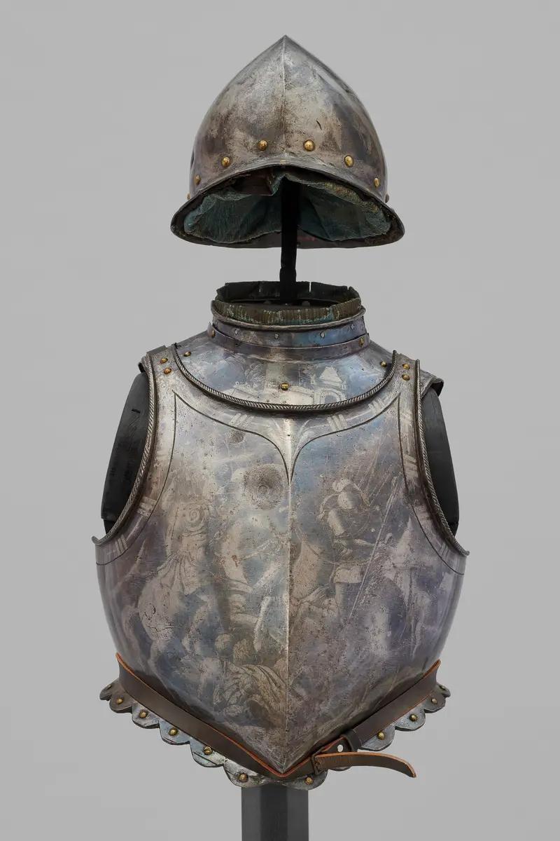 Schützenhaube, Kragen und Brust