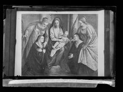 Maria mit Kind, den hll. Lucia, Katharina und zwei Nonnen als Stifterinnen