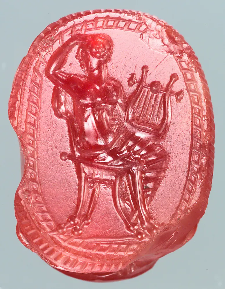 Sitzender Achilles mit Leier