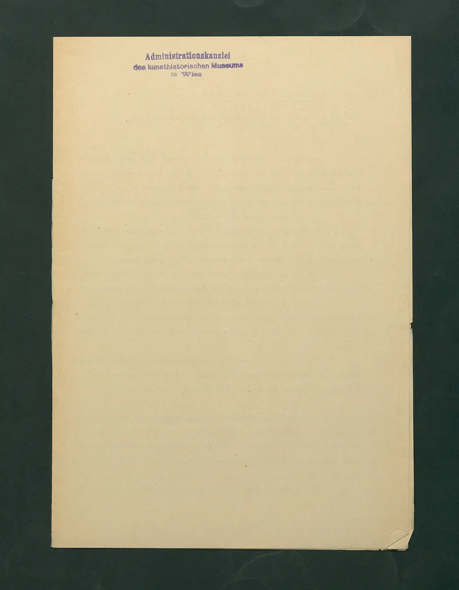 Feuerlöschordnung für das Kunsthistorische Museum, 1927