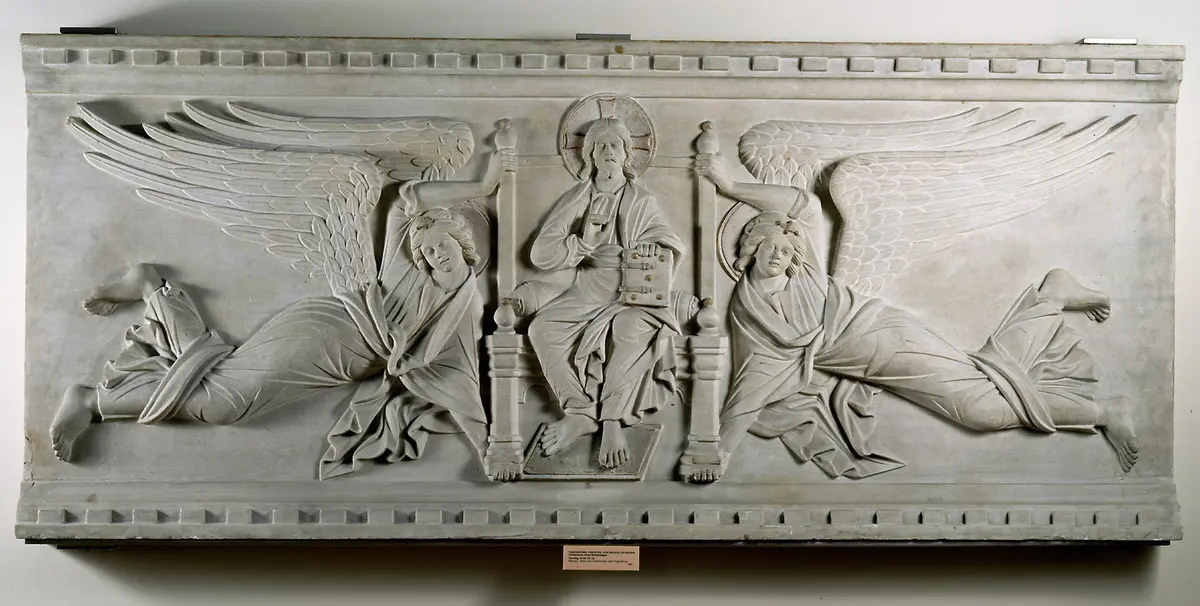 Thronender Christus mit Engeln und Heiligen