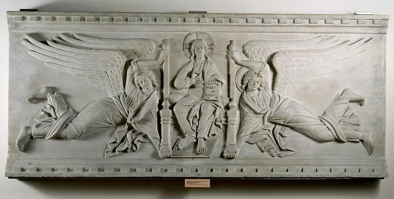 Thronender Christus mit Engeln und Heiligen