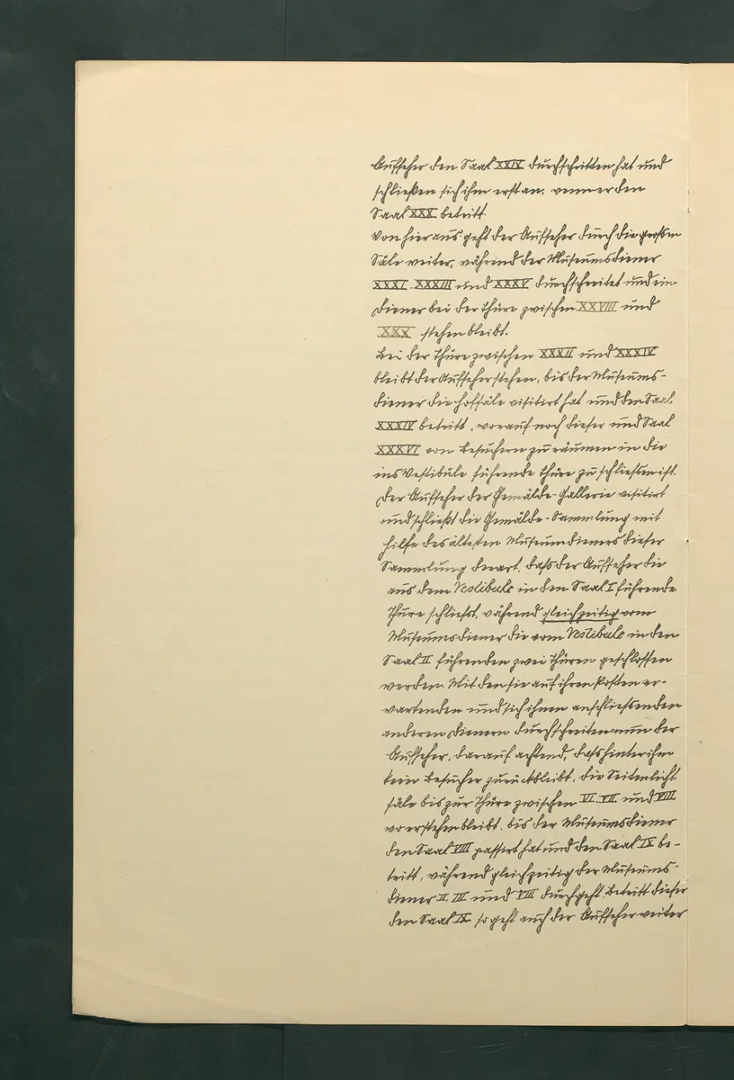 handschriftliche Dienstordnung für Museumsaufseher
